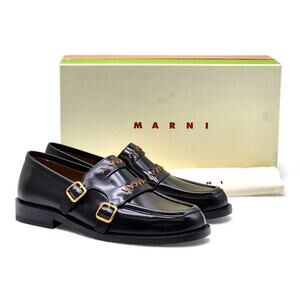 Marni Bambi 3.0 Double Buckle Leather Women's Loafers Black - NWB $1100